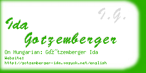 ida gotzemberger business card